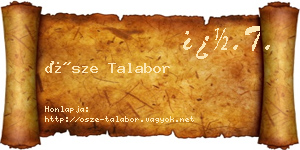 Ősze Talabor névjegykártya